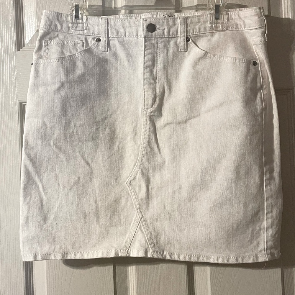 White Denim Miniskirt